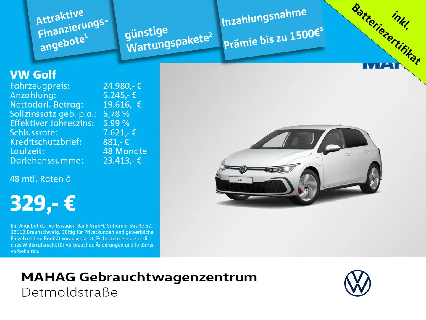 Volkswagen Golf GTE VIII GTE 1.4 TSI LED+Navi ParkPilot Sportfw Weiß - 1