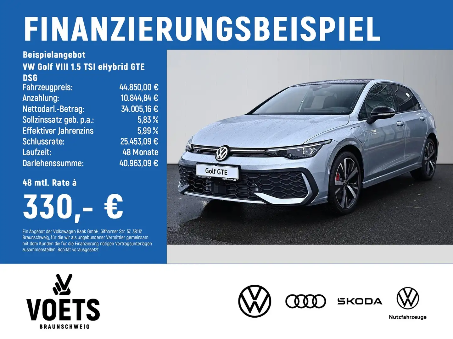 Volkswagen Golf VIII 1.5 TSI eHybrid GTE DSG NAVI+MATRIX-LED Silber - 2