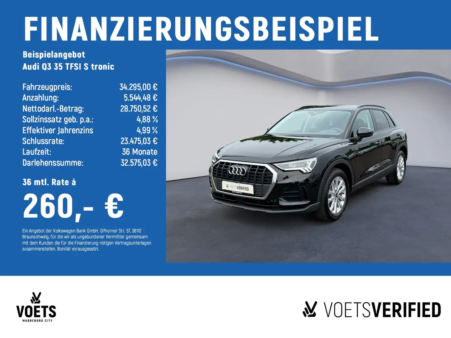 Audi Q3 35 TFSI S tronic Basis S tronic+NAVI+LED Zwart - 2