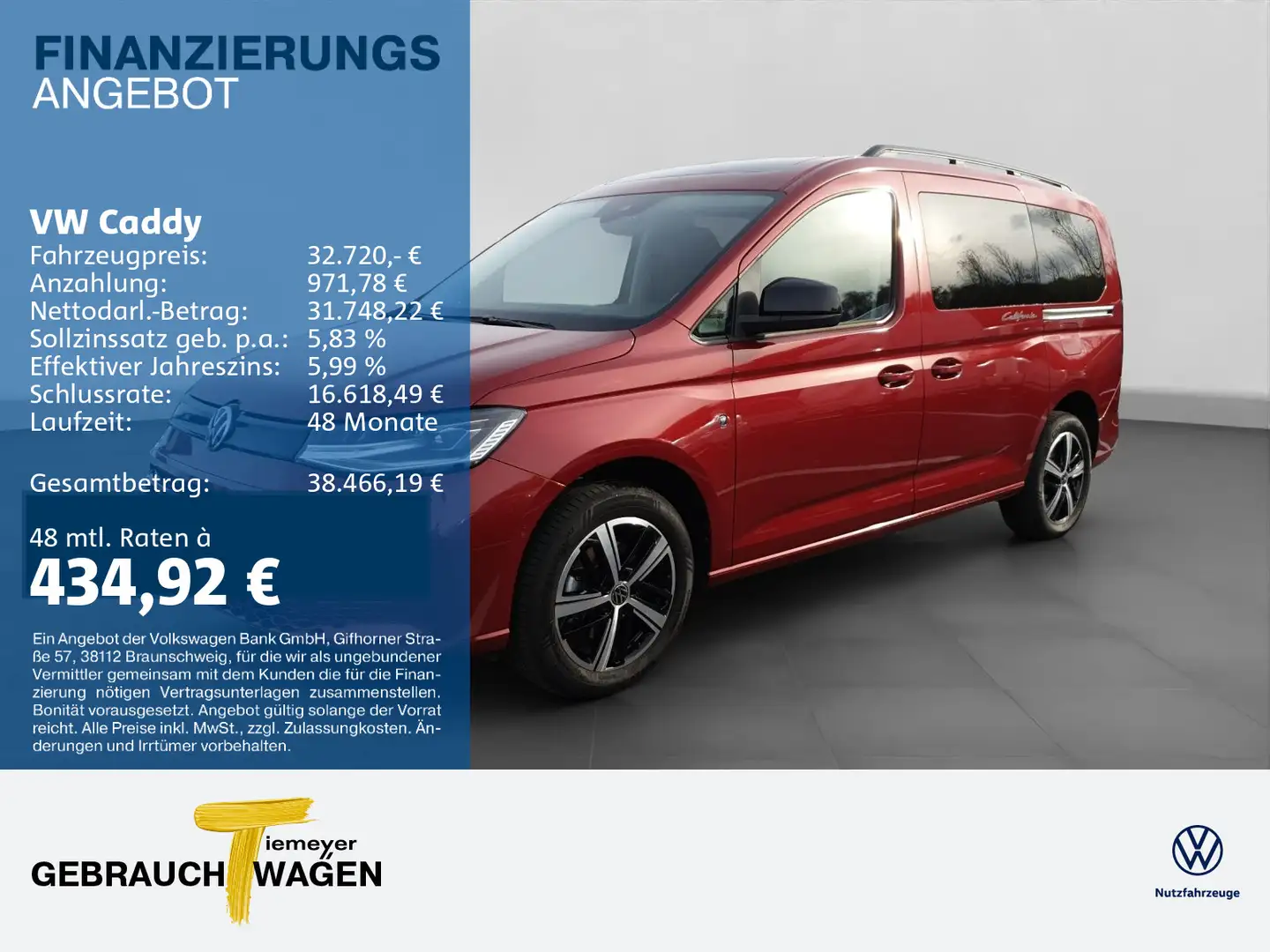 Volkswagen Caddy 1.5 TSI DSG AHK LED LM17 KAMERA Rot - 1