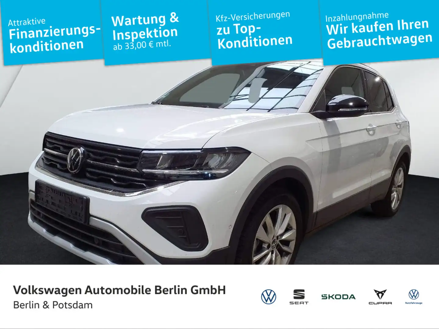 Volkswagen T-Cross 1.0 TSI Goal Navi LED AHK ParkAssist SHZ Weiß - 1
