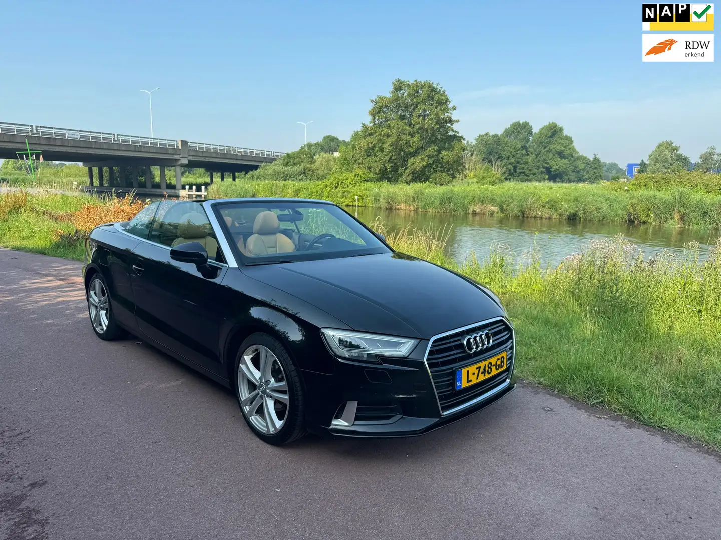 Audi A3 Cabriolet 1.4 TFSI Sport Pro Line |Luxe|PDC|Navi| Zwart - 1