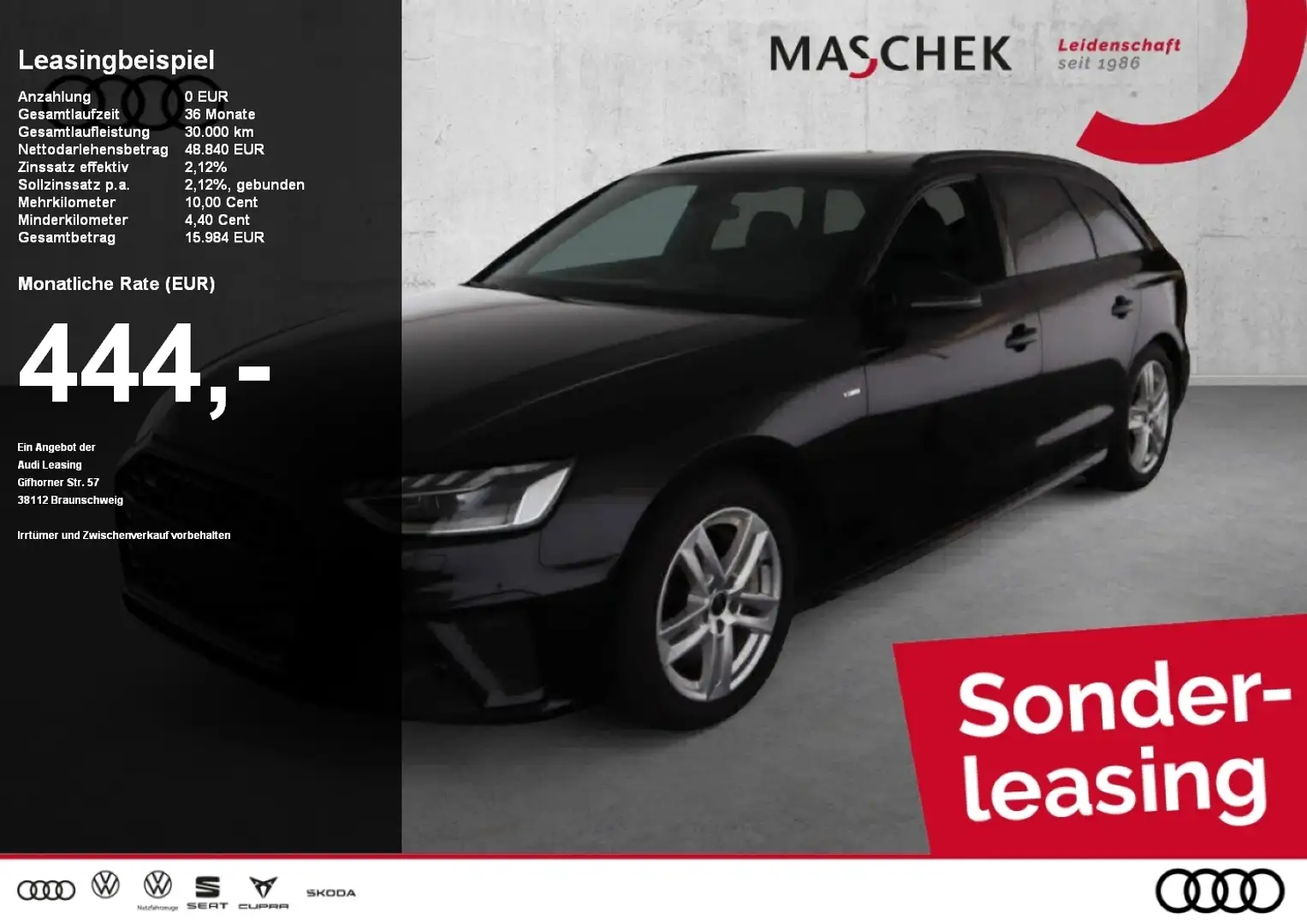Audi A4 Avant S line 45 TFSI S tronic Black HUD Pano Massa Schwarz - 1