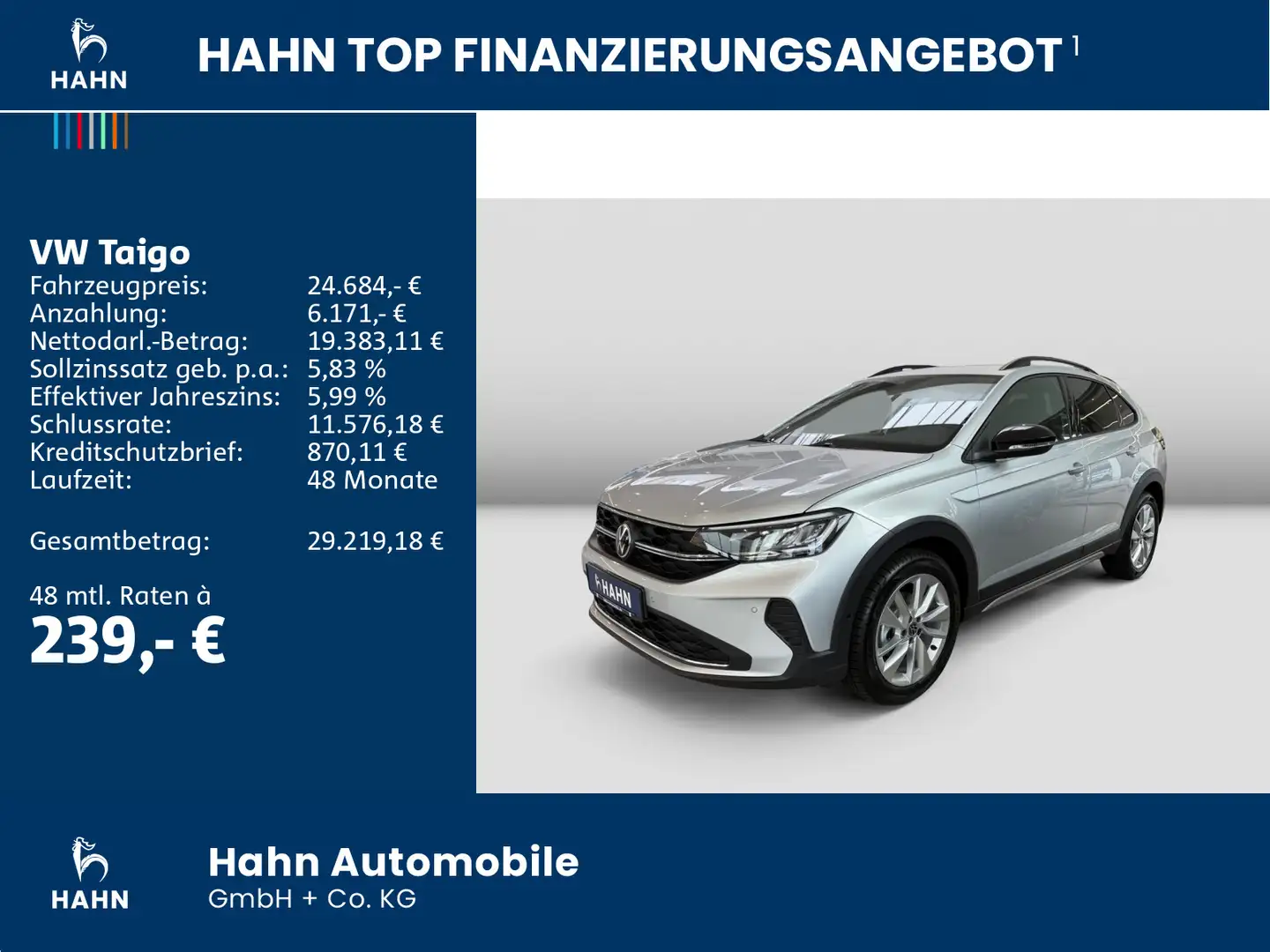 Volkswagen Taigo GOAL 1,0 l TSI OPF 116 PS DSG Ganzjahresre Silber - 2