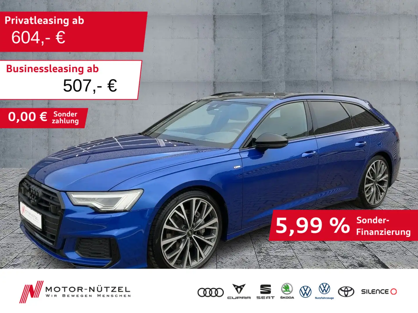 Audi A6 45TFSI QU S-LINE 5JG+MATRIX+AHK+HuD+B&O Blau - 1