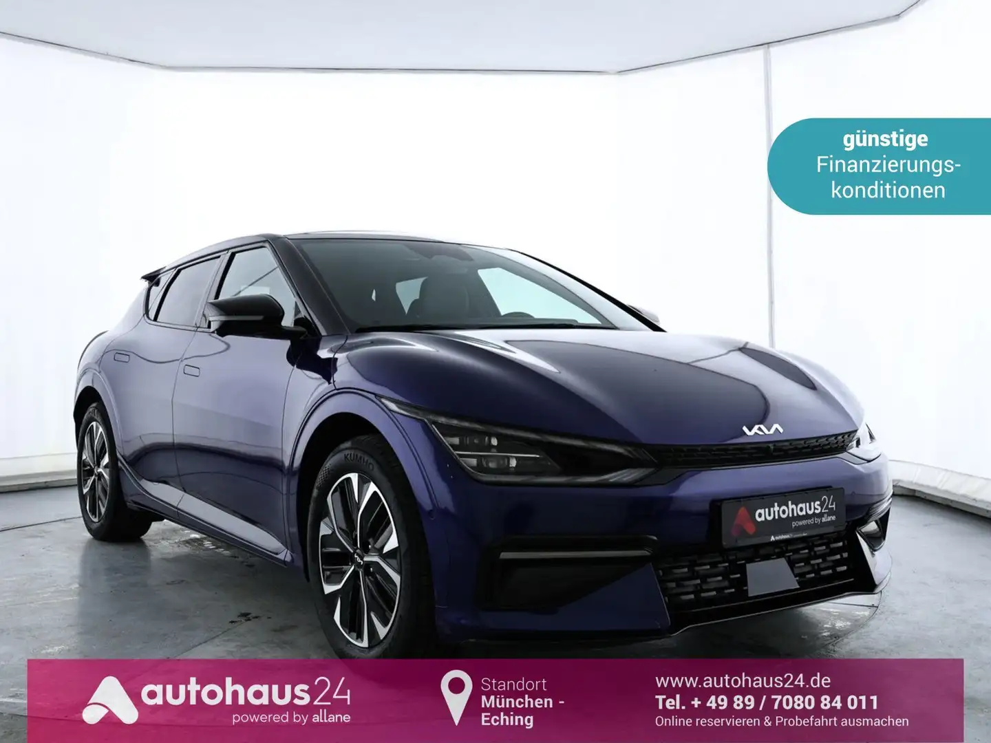 Kia EV6 77,4 GT Line 4WD LED|Navi|360|HuD|ACC Blau - 1