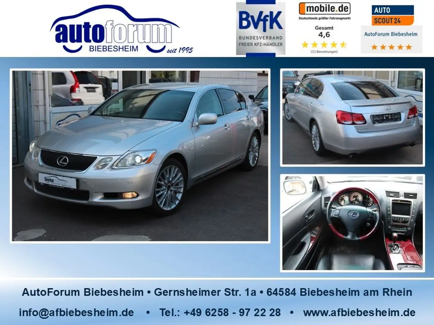 Lexus GS 300 Luxury Line Leder*R-Kamera*Navi*Xenon Silber - 1