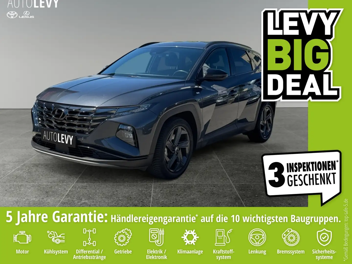 Hyundai TUCSON 1.6l Blackline AHK*PDC*Navi*LED*Allwetter Gris - 1