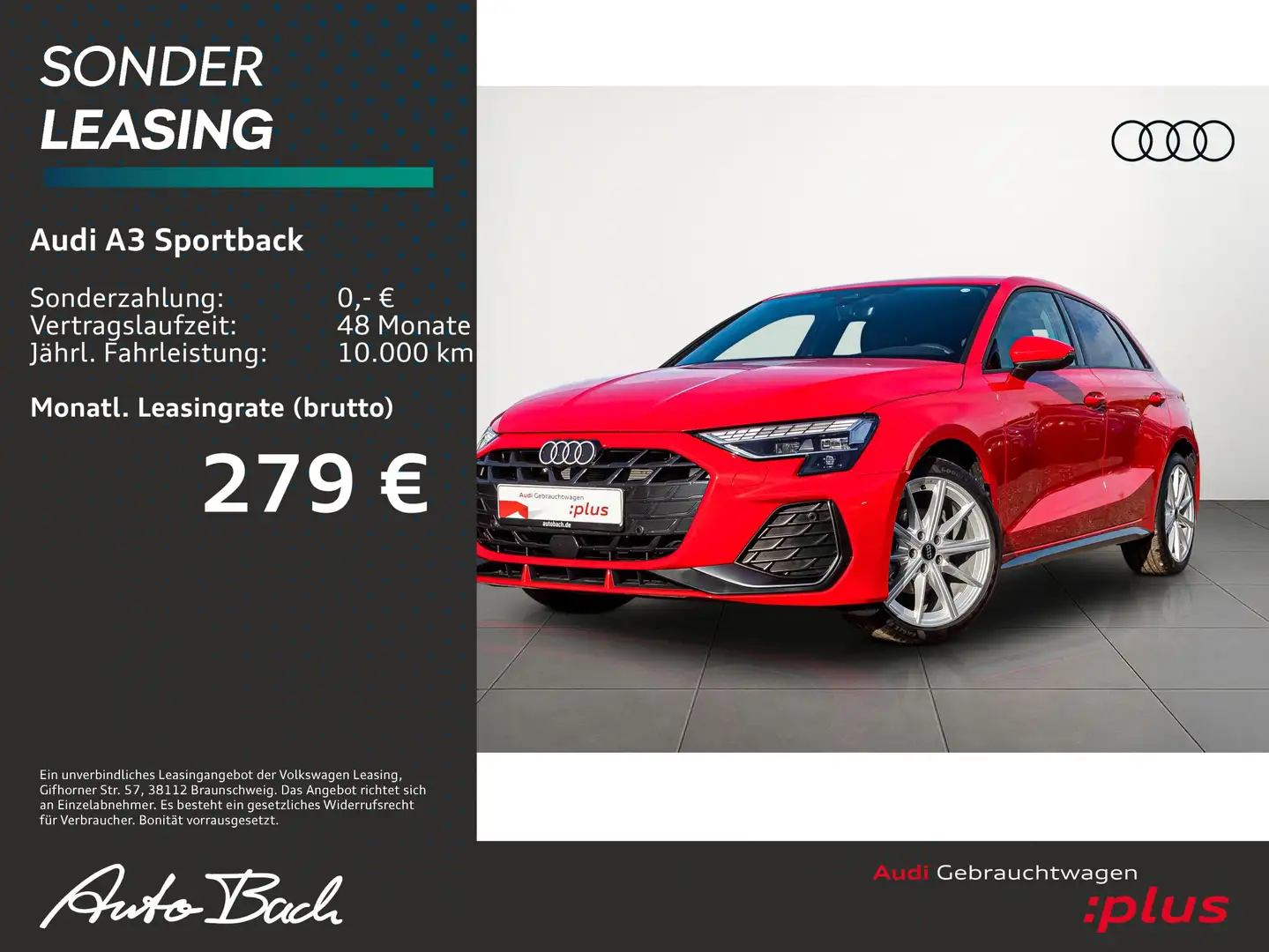 Audi A3 S line 35TFSI Navi LED ACC EPH Rot - 2