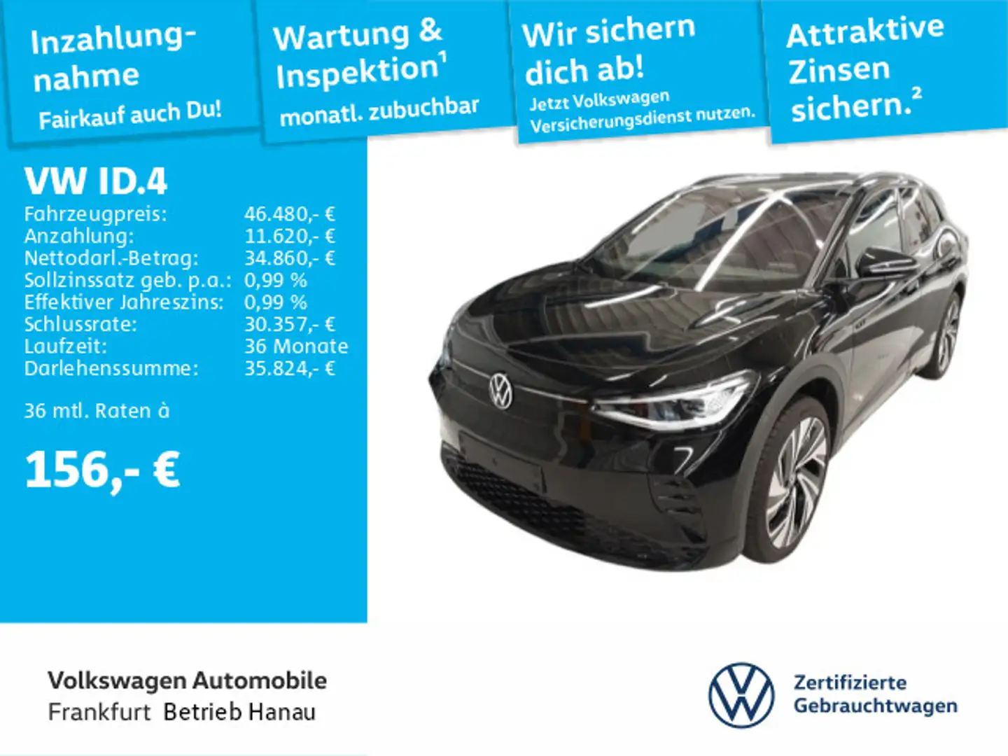 Volkswagen ID.4 GTX 4Motion Navi AHK IQ.LIGHT - LED-Matrix- Schwarz - 1