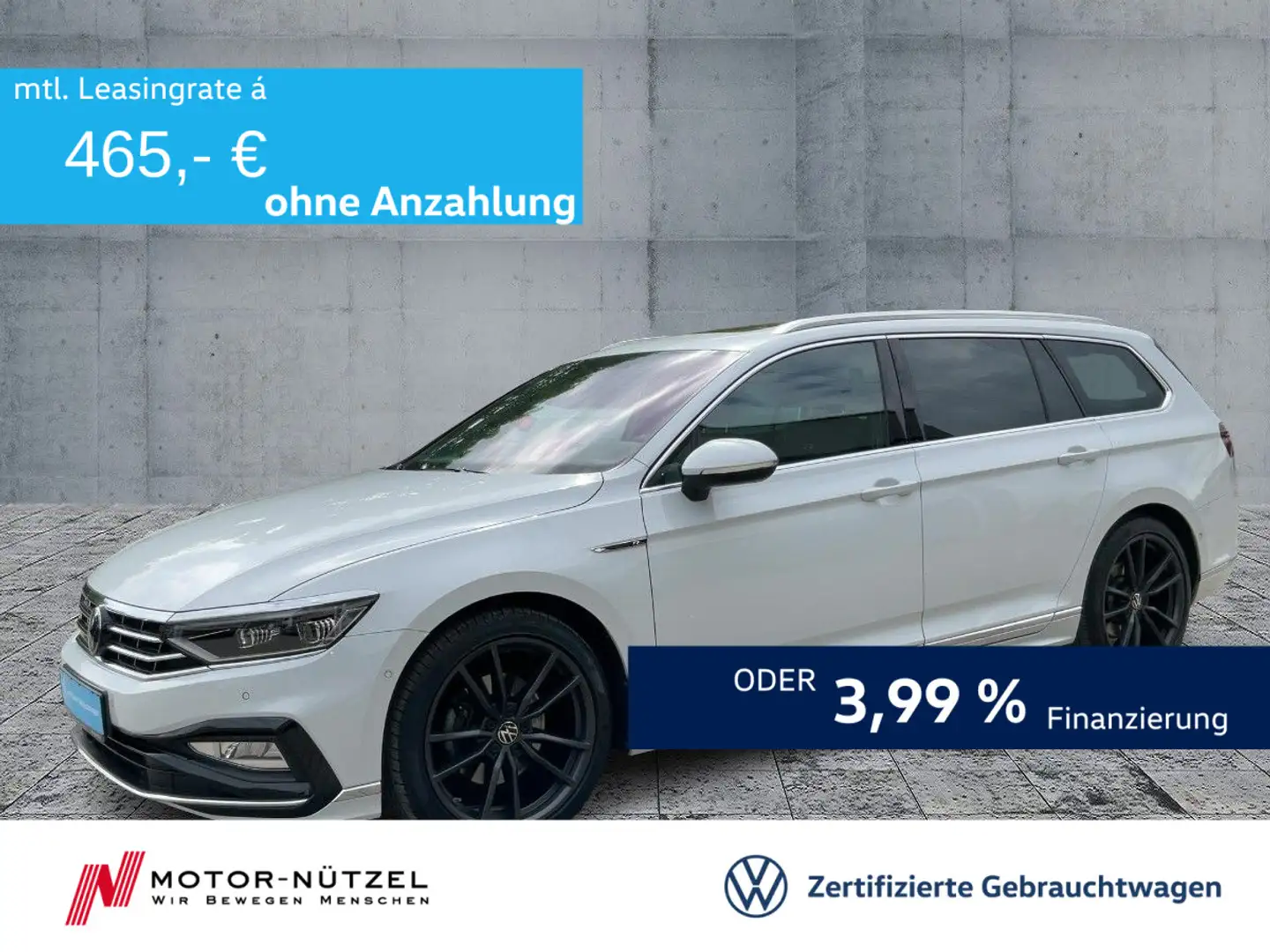 Volkswagen Passat Variant 2.0 TDI DSG 2xR-LINE 5JG+AHK+PANO Weiß - 1