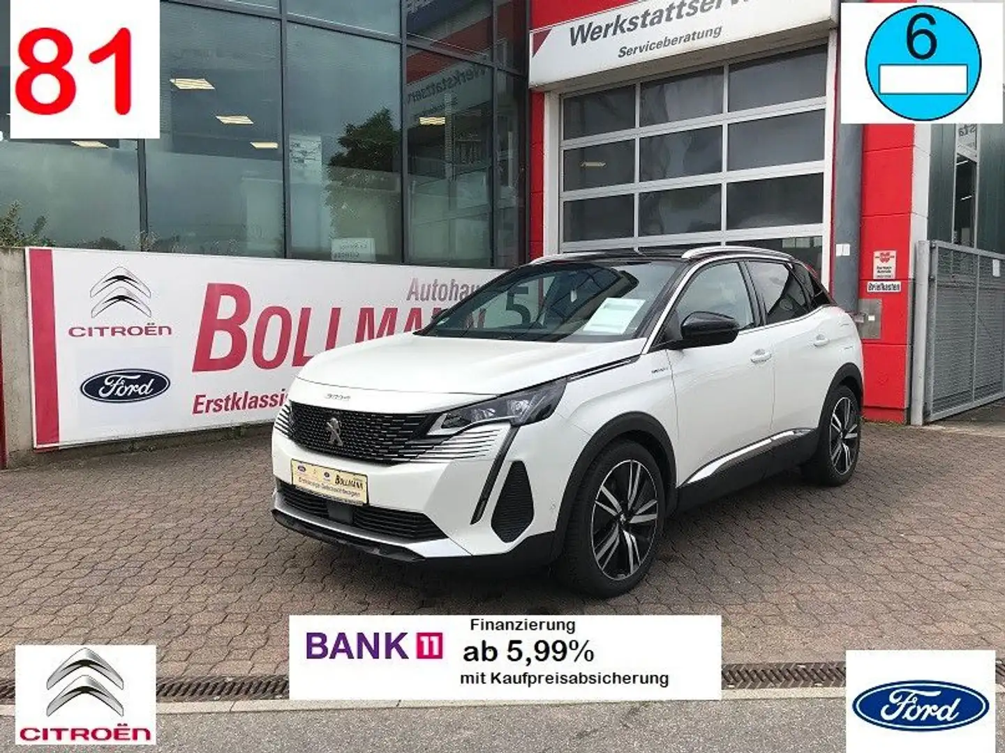 Peugeot 3008 1.6 Hybrid4 300 GT 300PS! 220KW Weiß - 1