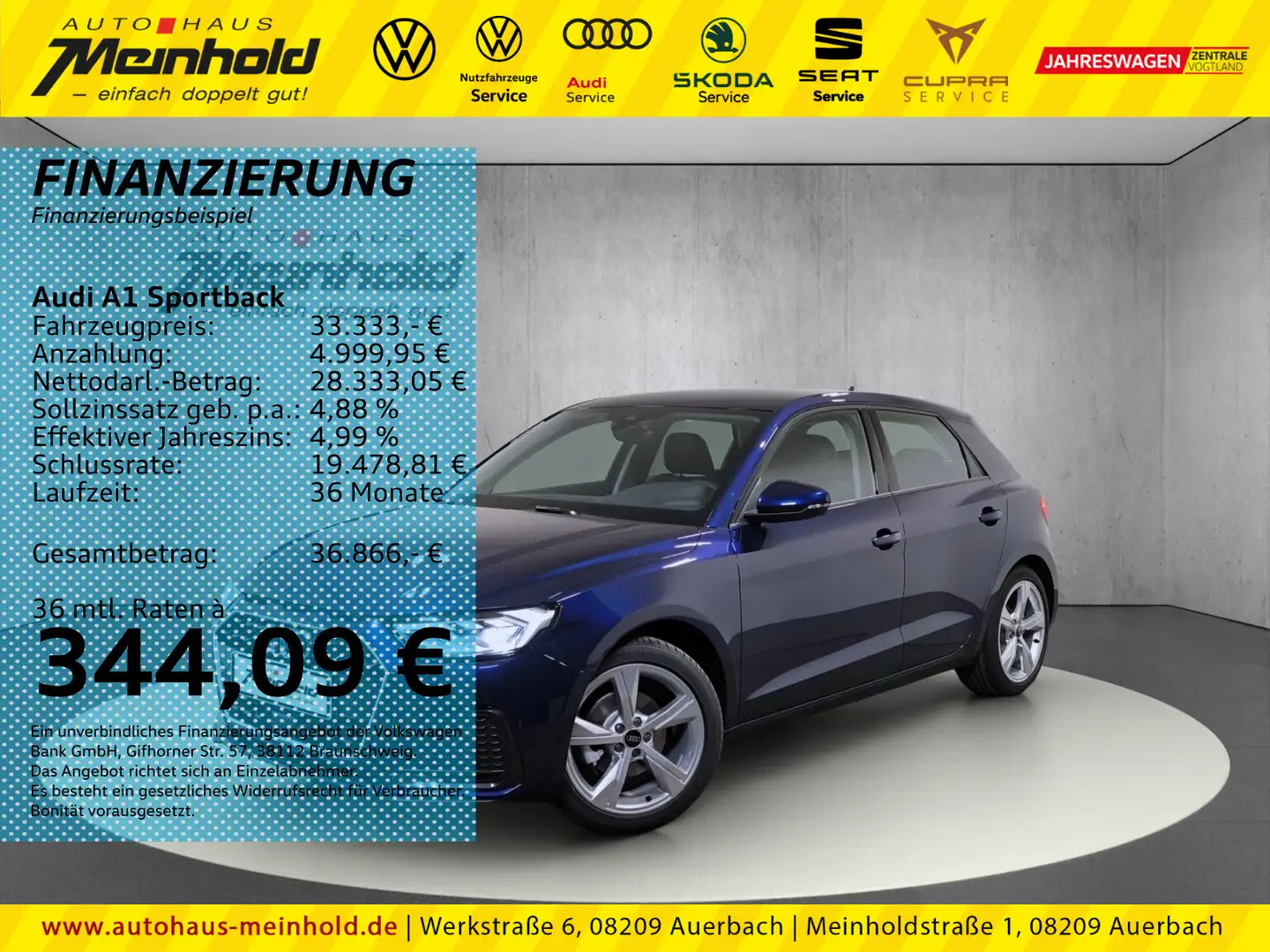Audi A1 35 TFSI S tronic Advanced, ACC, LED Blau - 1