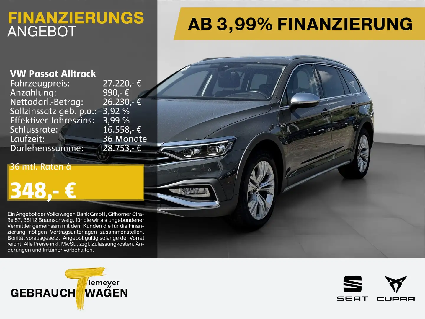 Volkswagen Passat Alltrack 2.0 TDI DSG 4M UPE67 LEDER PANO Gris - 1