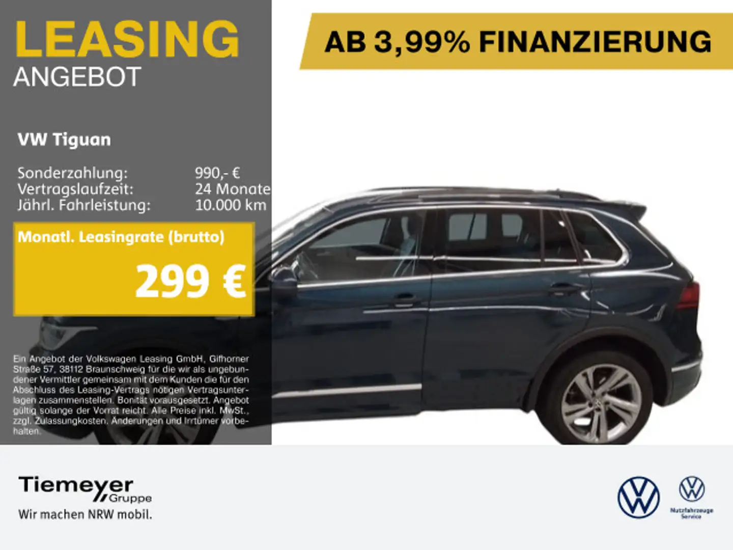 Volkswagen Tiguan 2.0 TDI DSG R-LINE NAVI AHK KAMERA KEYLES Blau - 1