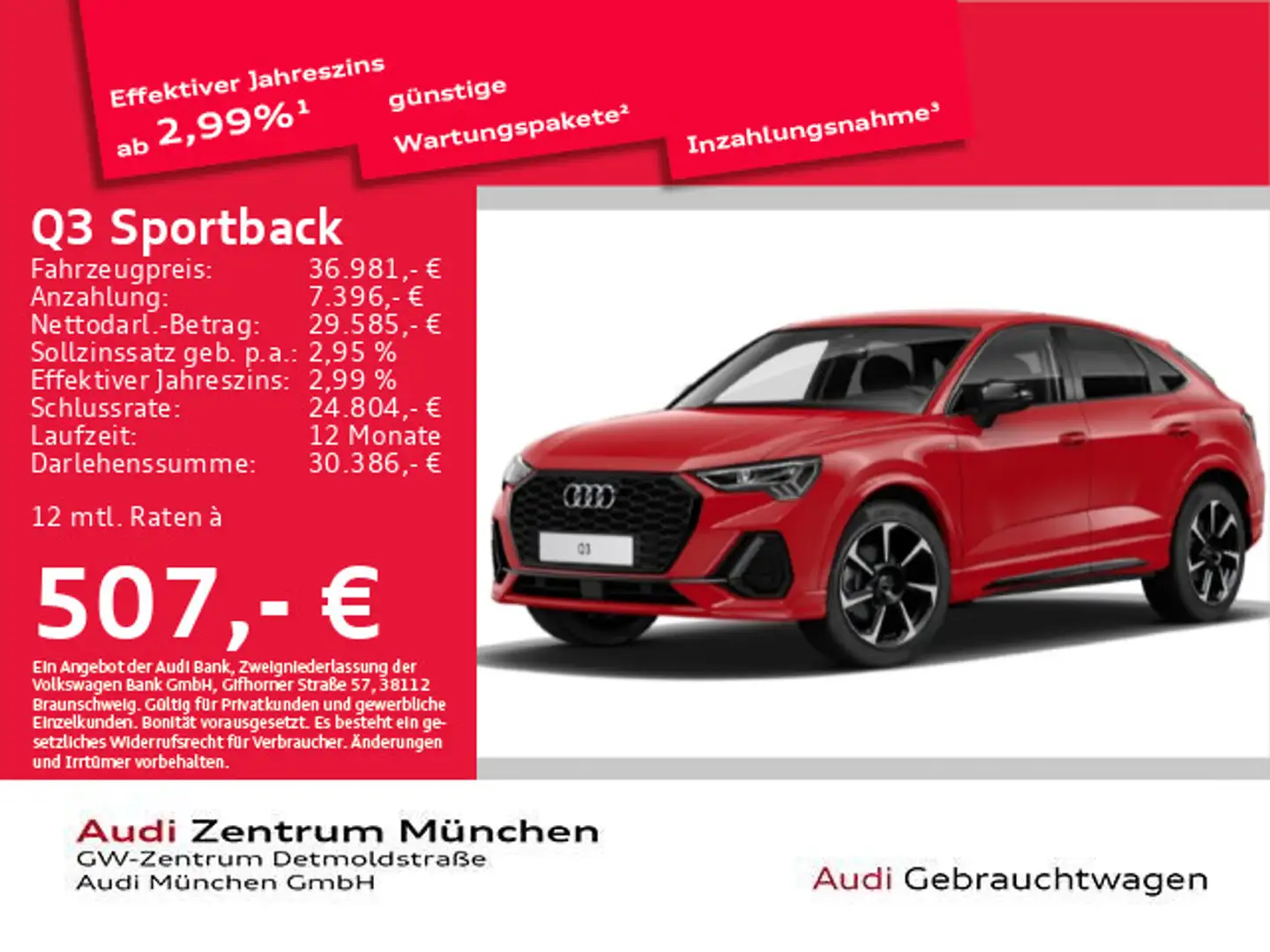 Audi Q3 35 TFSI S tronic 2x S line 19"Zoll/ Rot - 1