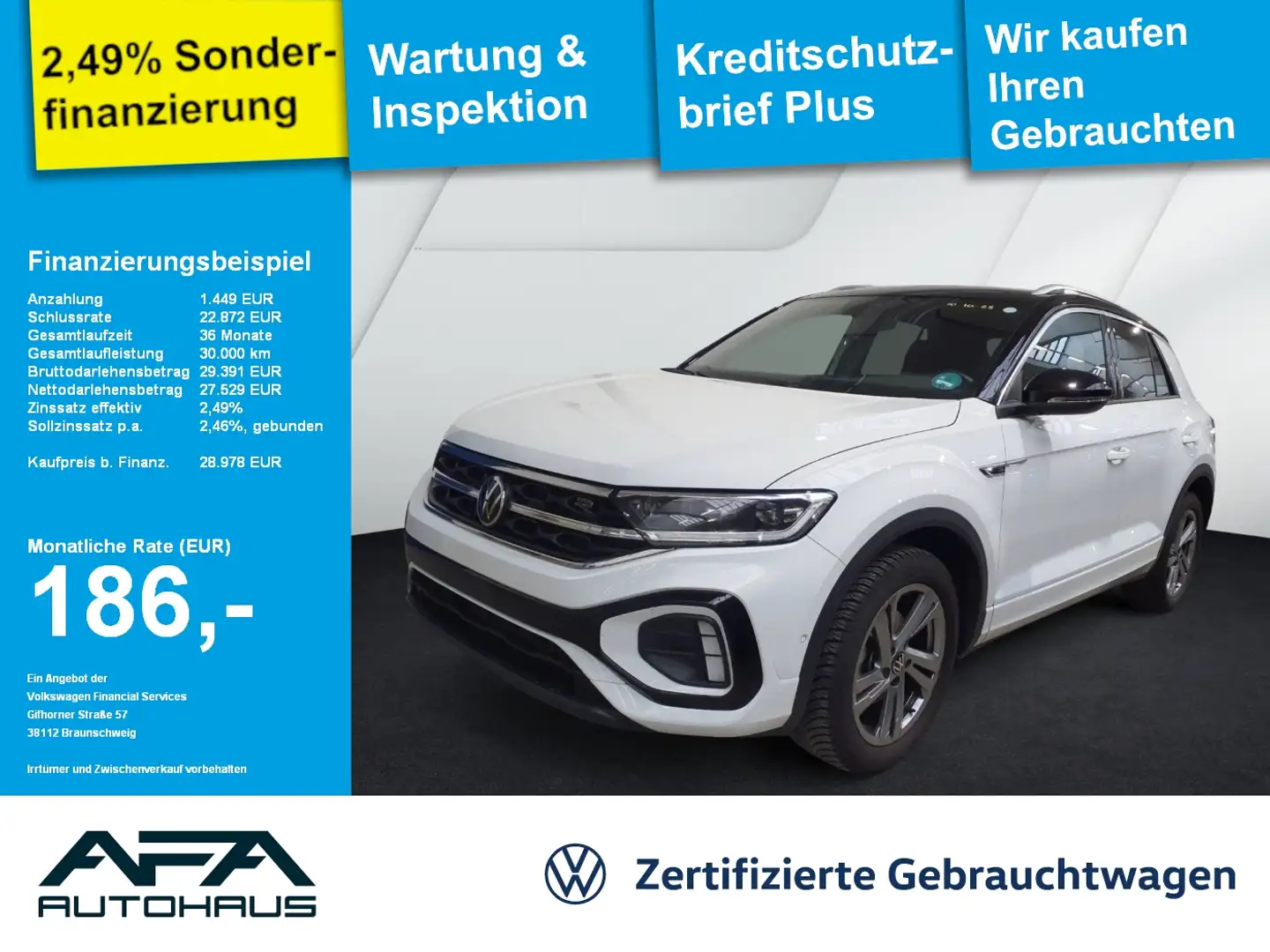 Volkswagen T-Roc 1.5 TSI R-Line DSG AHK*Navi*LED+*RFK*ACC Blanc - 1