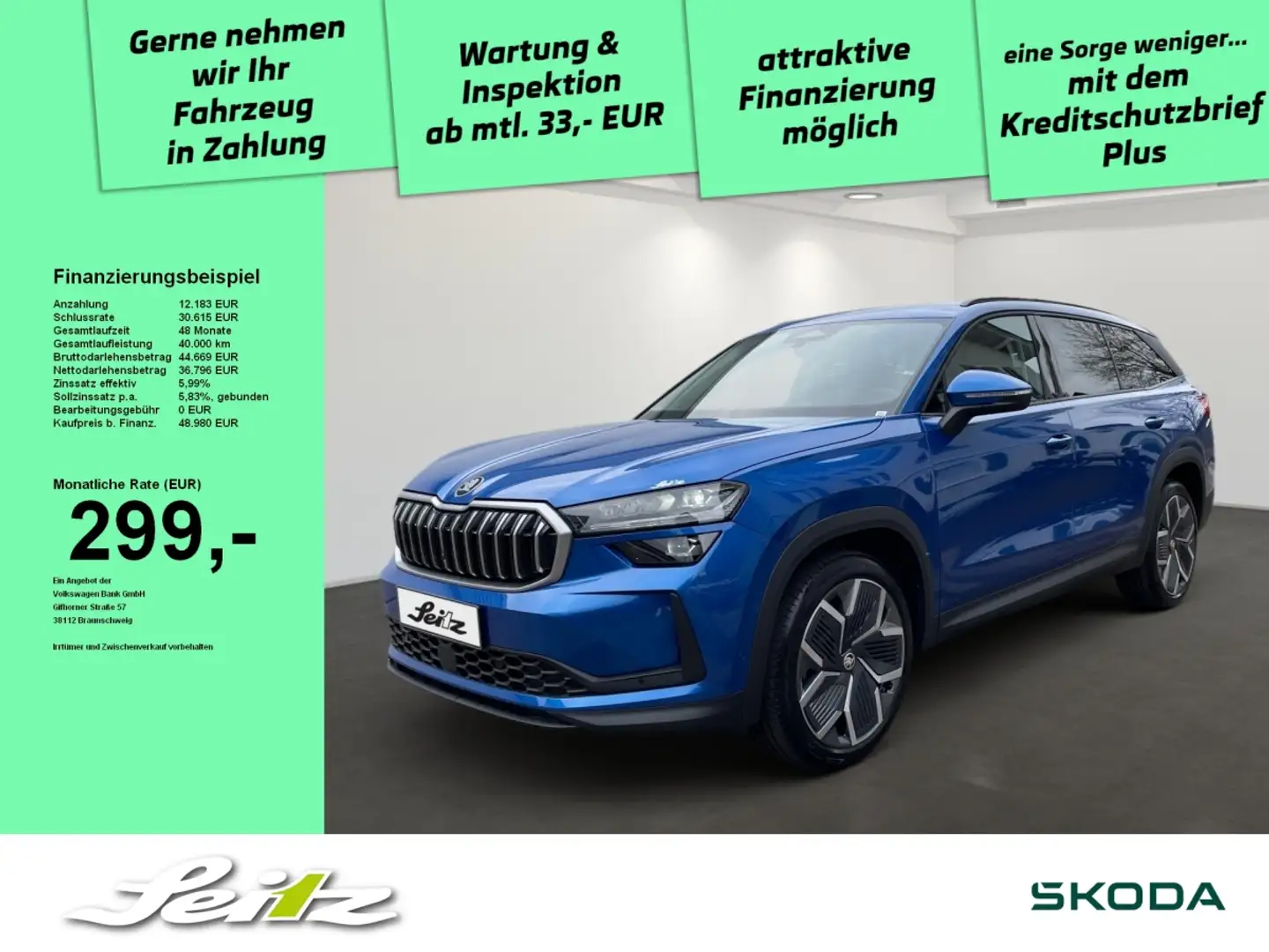 Skoda Kodiaq 2.0 TDI 4x4 Selection *AHK*MATRIX*CANTON*SITZH* Mavi - 1