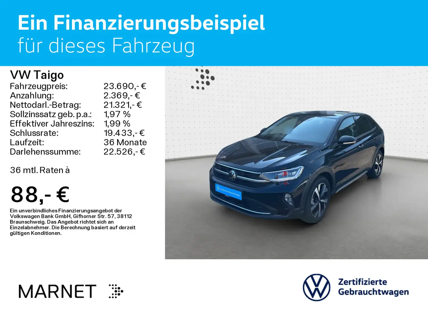Volkswagen Taigo 1.0 TSI Style* Navi* Pano*Kamera* Keyless* Noir - 2