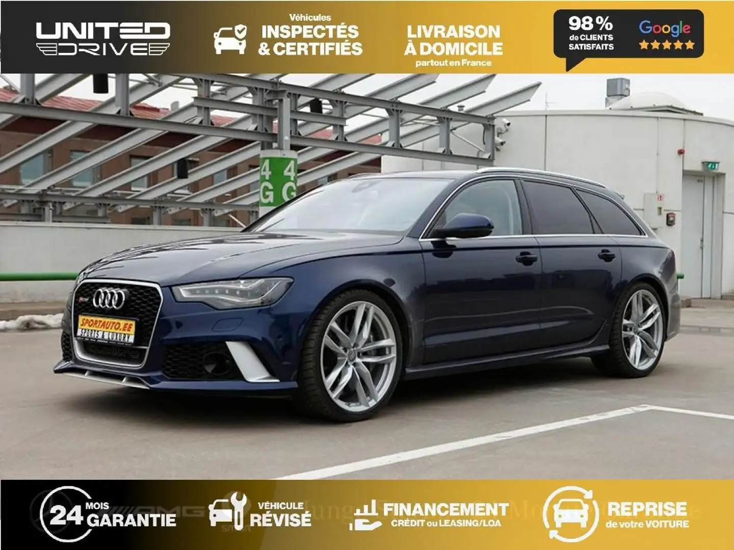 Audi A6 RS6 Avant Quattro 4.0i V8 TFSI - 560 - BVA Tiptronic RS6 AVANT 2013 BREAK . PHASE 1 Bleu - 1