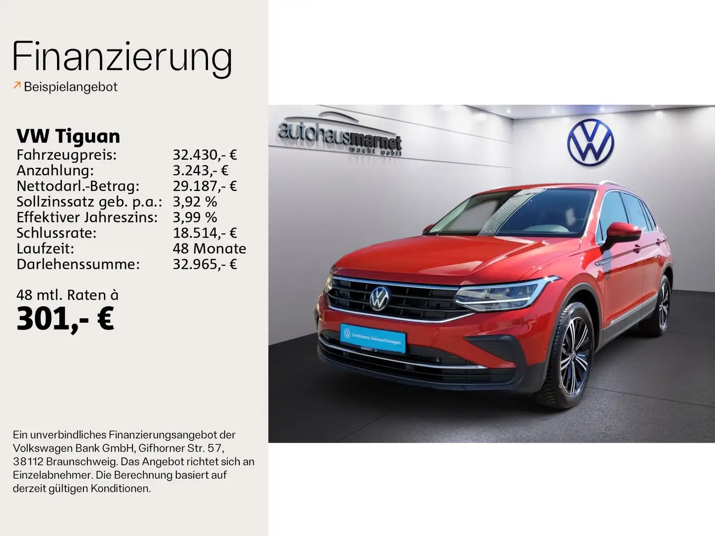 Volkswagen Tiguan 1.5 TSI DSG Life *LED*Navi*Sitzhzg*Klima* Rouge - 2