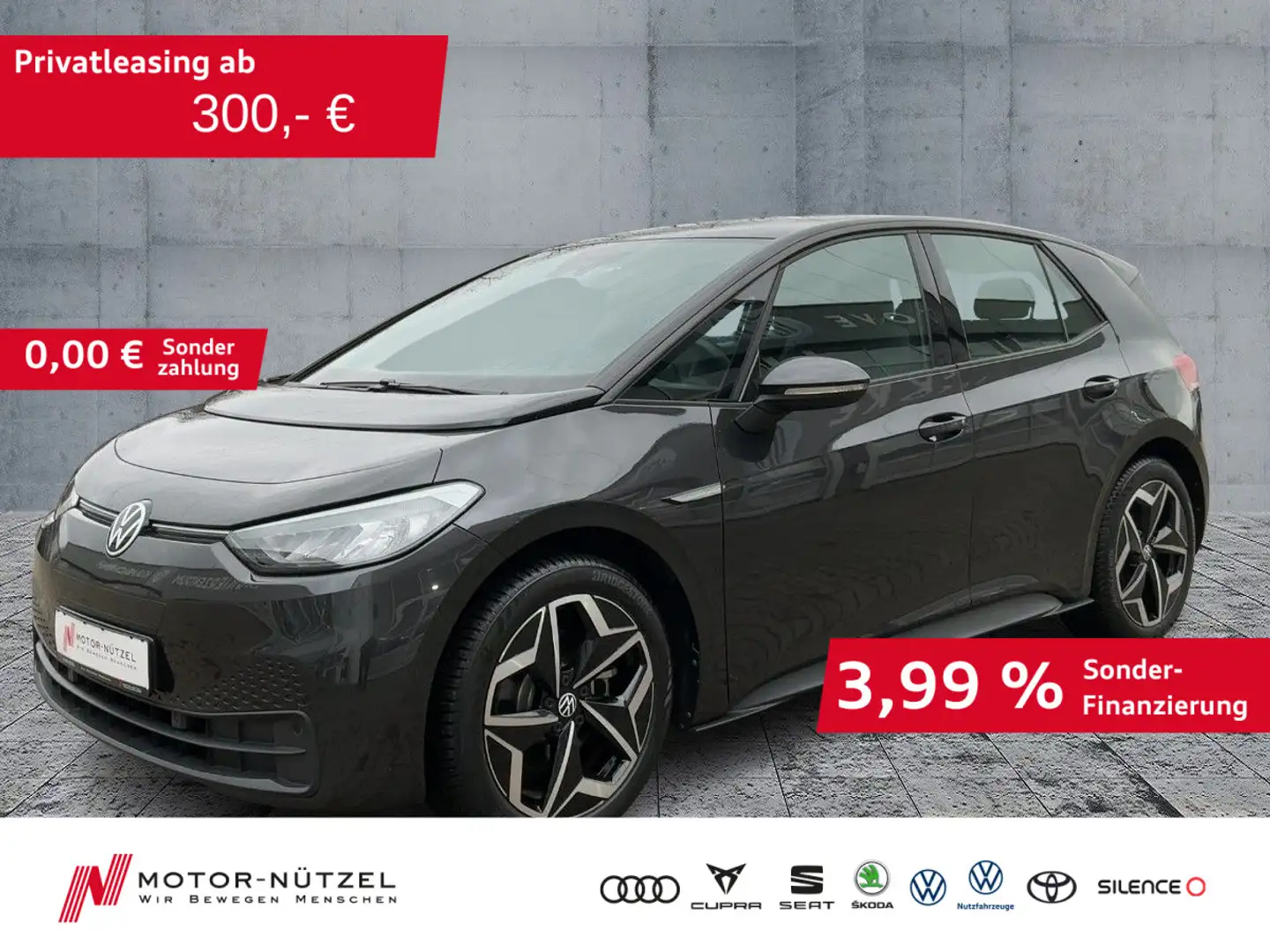 Volkswagen ID.3 110kW Pure PERFORMANCE LED+NAVI+DAB+19Z.ALU Grau - 1