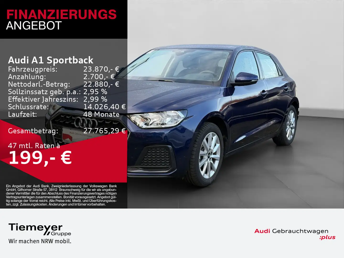 Audi A1 25 TFSI ADVANCED LM16 NAVI+ SITZHZG Blau - 1