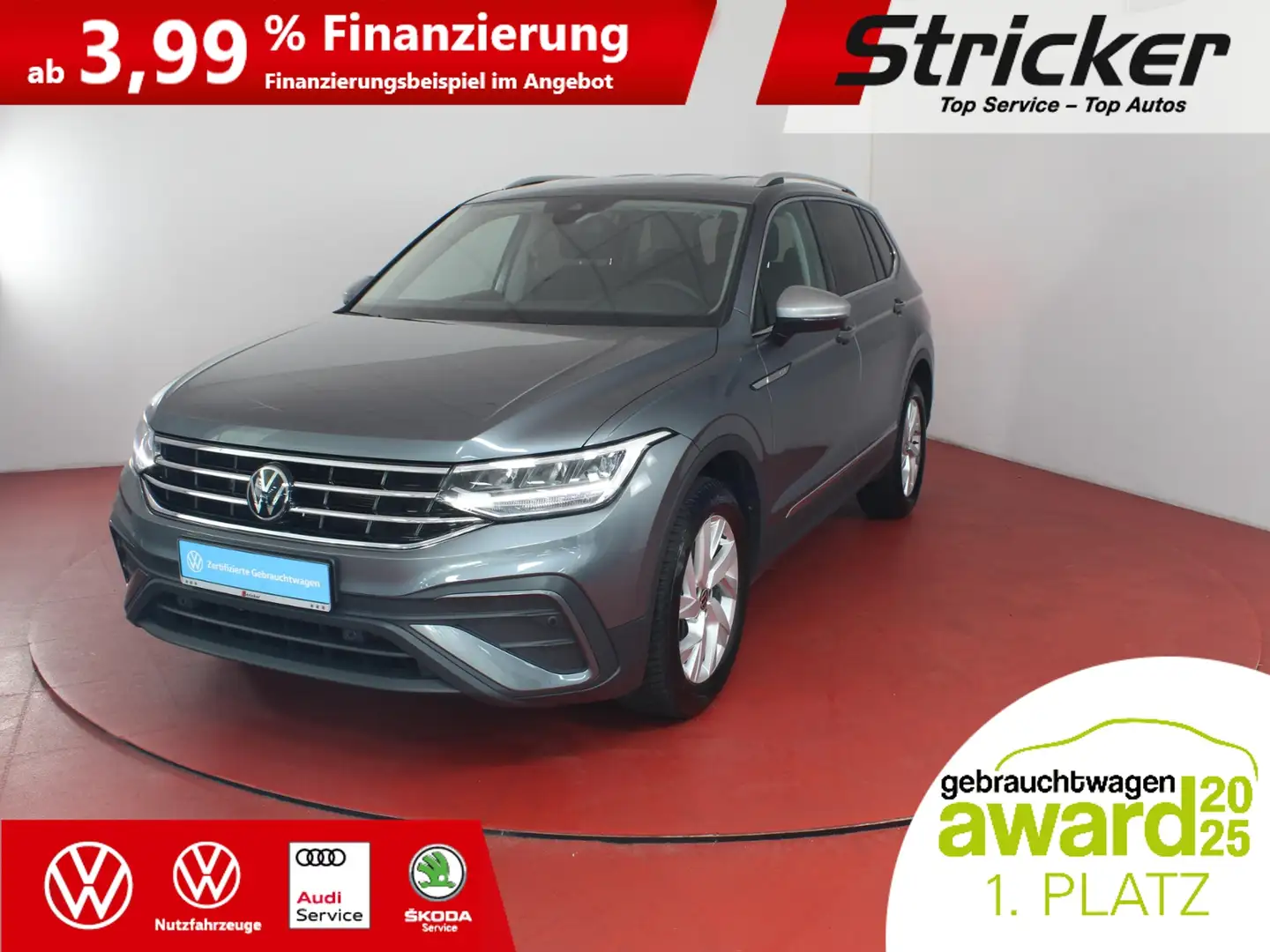 Volkswagen Tiguan Allspace Life 1.5TSI DSG 376,-ohne Anzahlung 7-Sitzer AHK Grau - 2