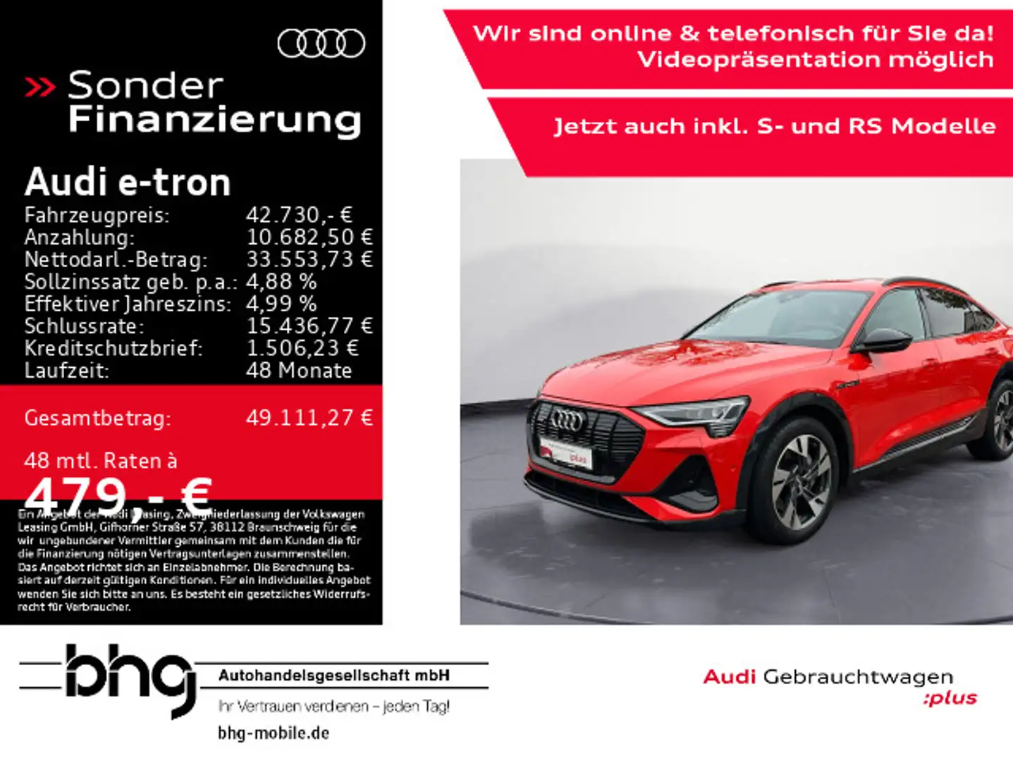 Audi e-tron 55 Sportback S-line Matrix/B&O/Assist/Con Rot - 1