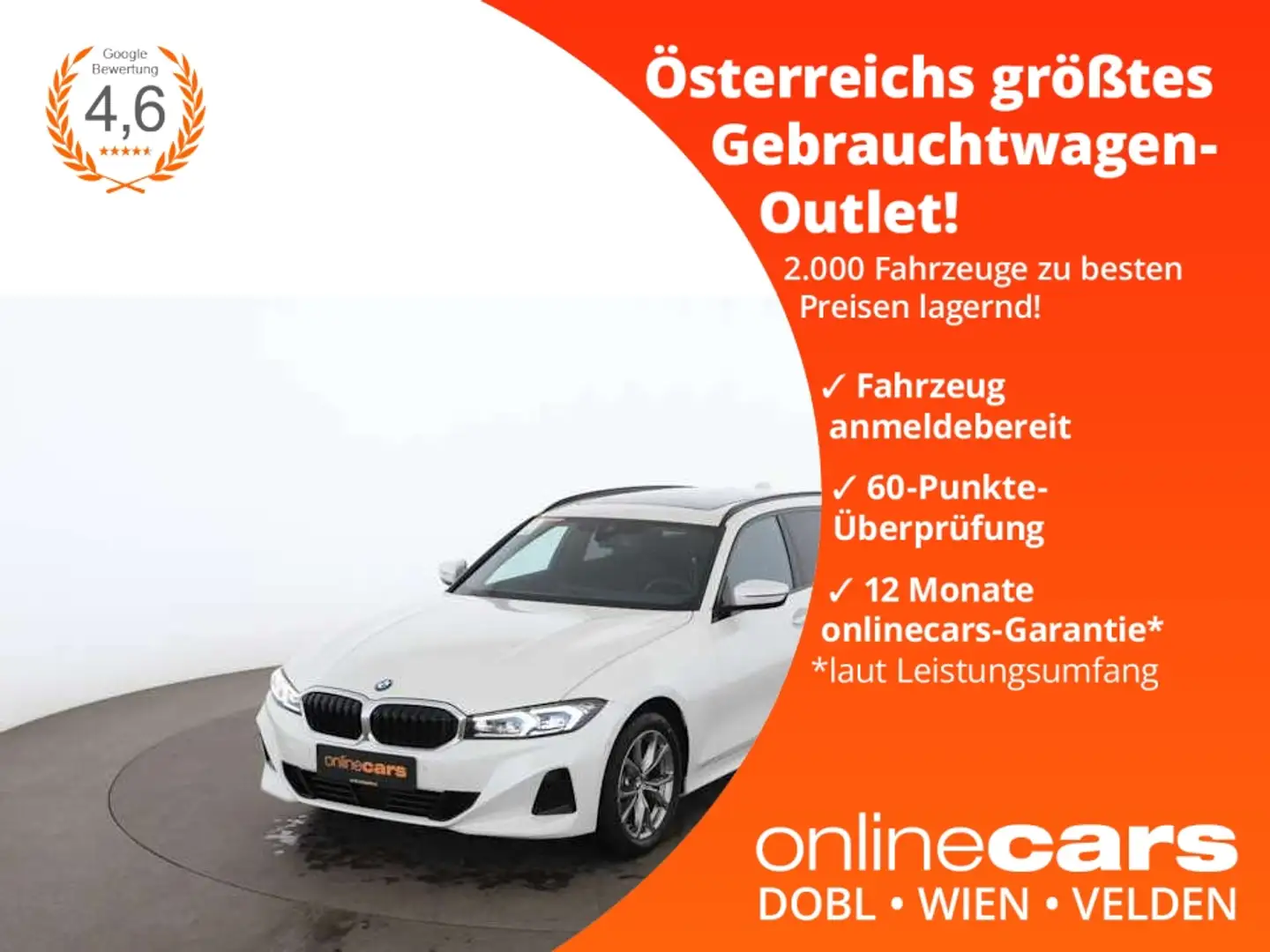 BMW 318 d Touring Aut LED AHK SKY NAVI ASSIST LEDER Weiß - 1
