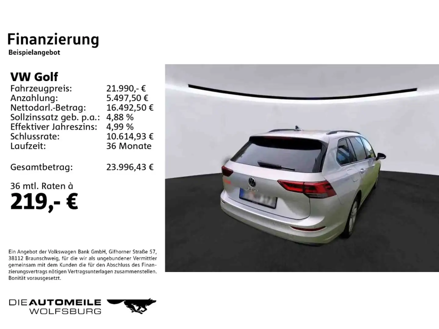 Volkswagen Golf Variant Golf 8 VIII Variant 1.5 TSI Life LED/Stand/ACC Silber - 2