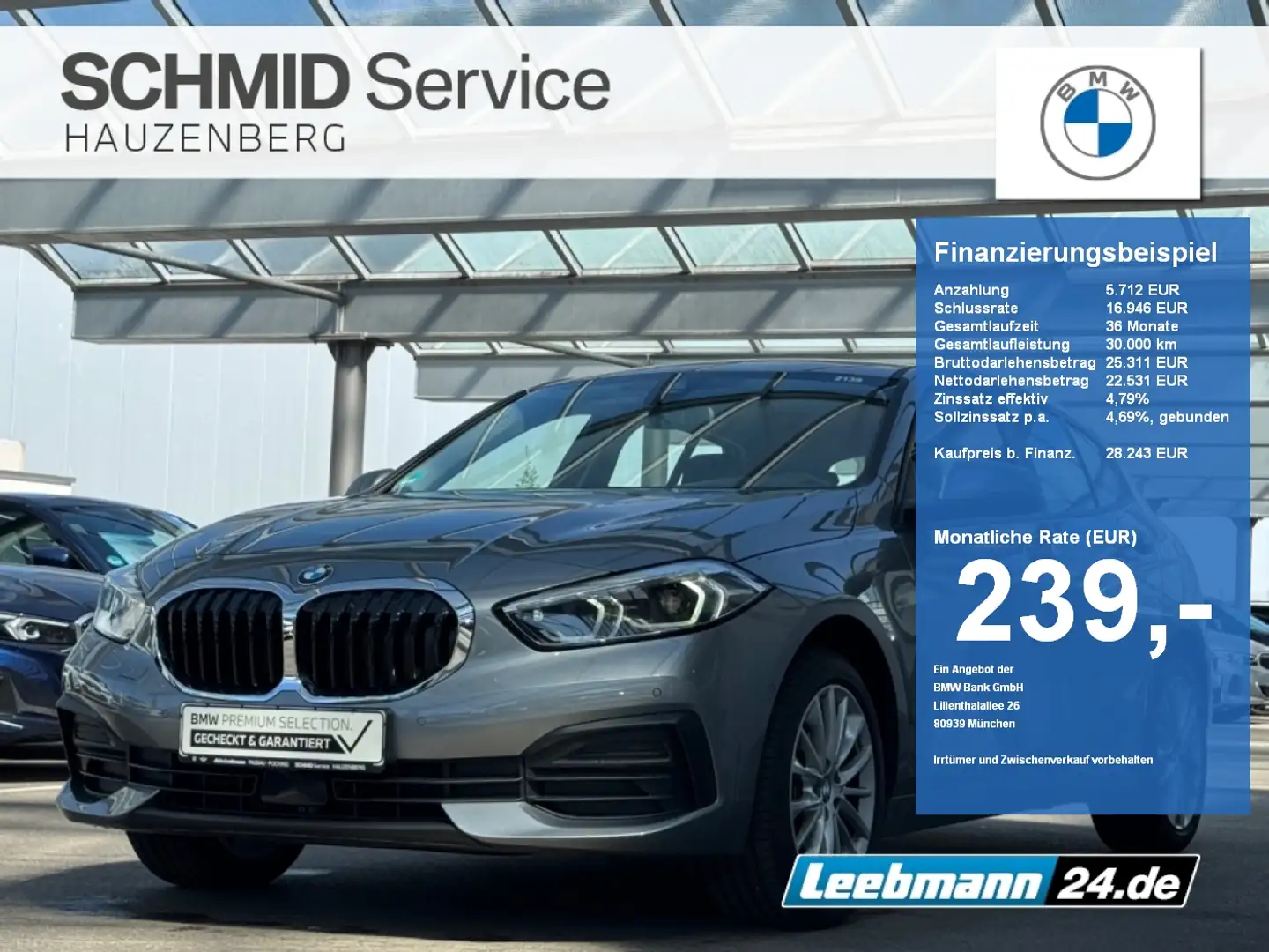 BMW 118 i Advantage DKG DrivAssi GARANTIE bis 07/2029 Grijs - 1