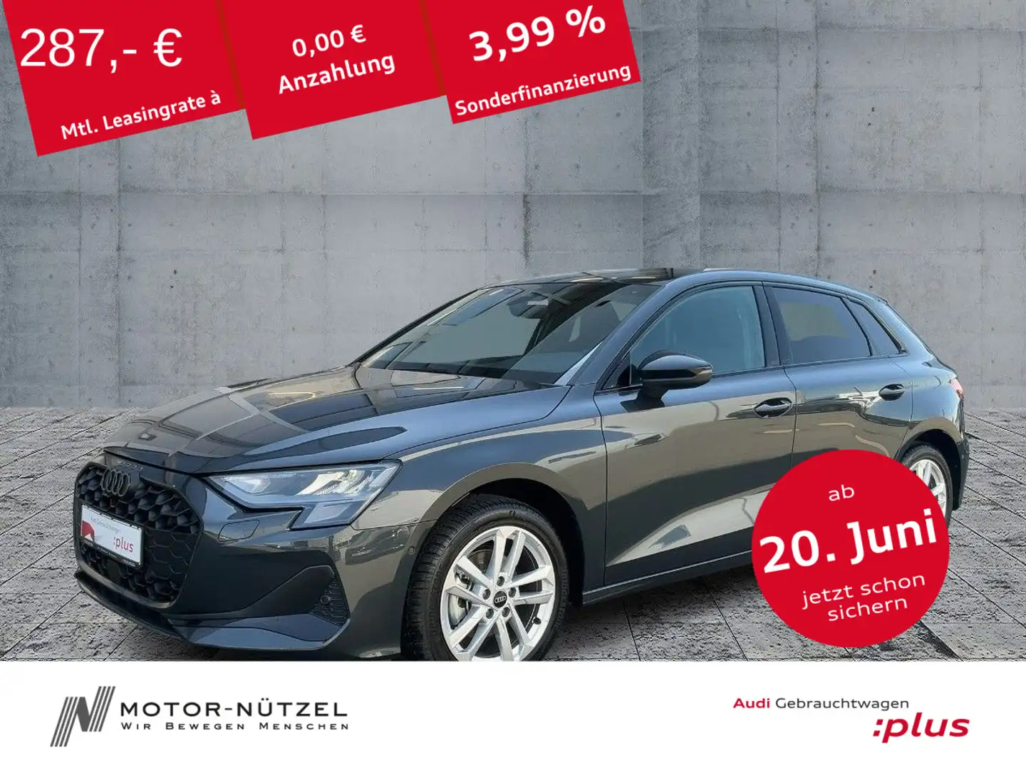 Audi A3 35 TFSI S-TR ADVANCED LED+NAVI+AHK Grau - 1
