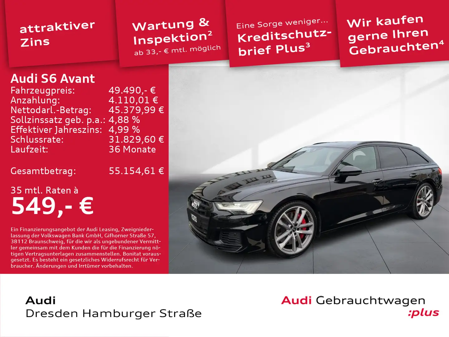 Audi S6 3.0TDI qua. Leder B&O Standhz. Pano AHZ Schwarz - 1