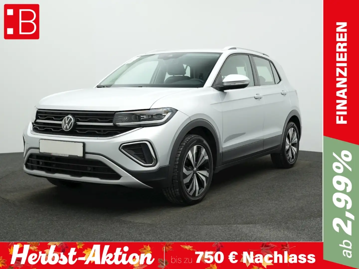 Volkswagen T-Cross 1.0 TSI Style IQ.LIGHT NAVI KAMERA Silber - 1