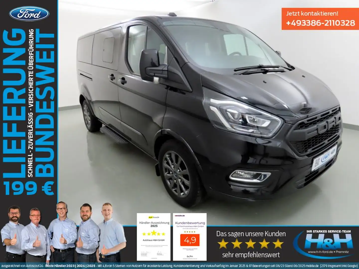 Ford Tourneo Custom 2.0 320 L2 Titanium X Xenon+AHK Negro - 1