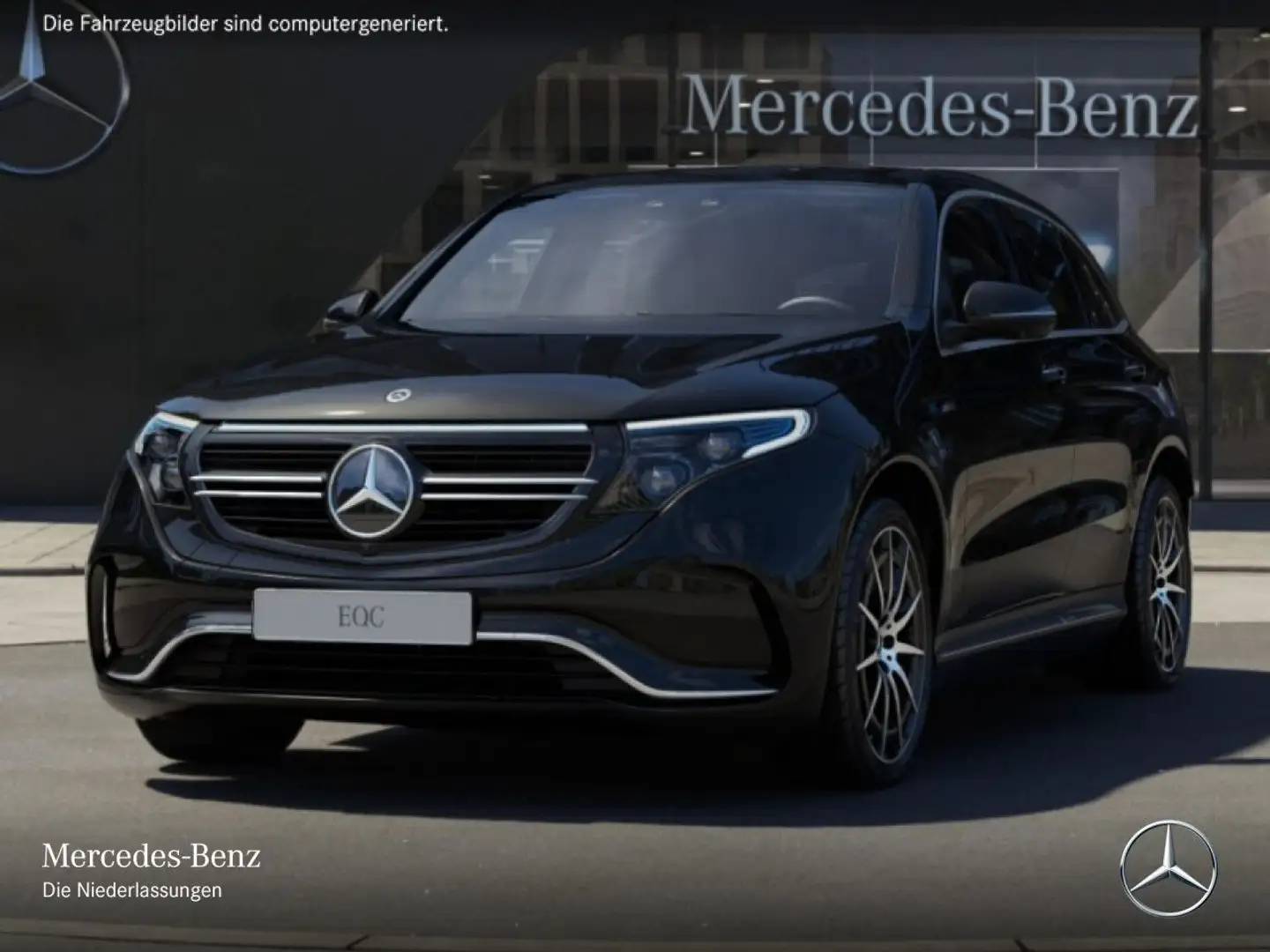 Mercedes-Benz EQC 400 4M AMG+360+AHK+MULTIBEAM+FAHRASS+KEYLESS Schwarz - 2