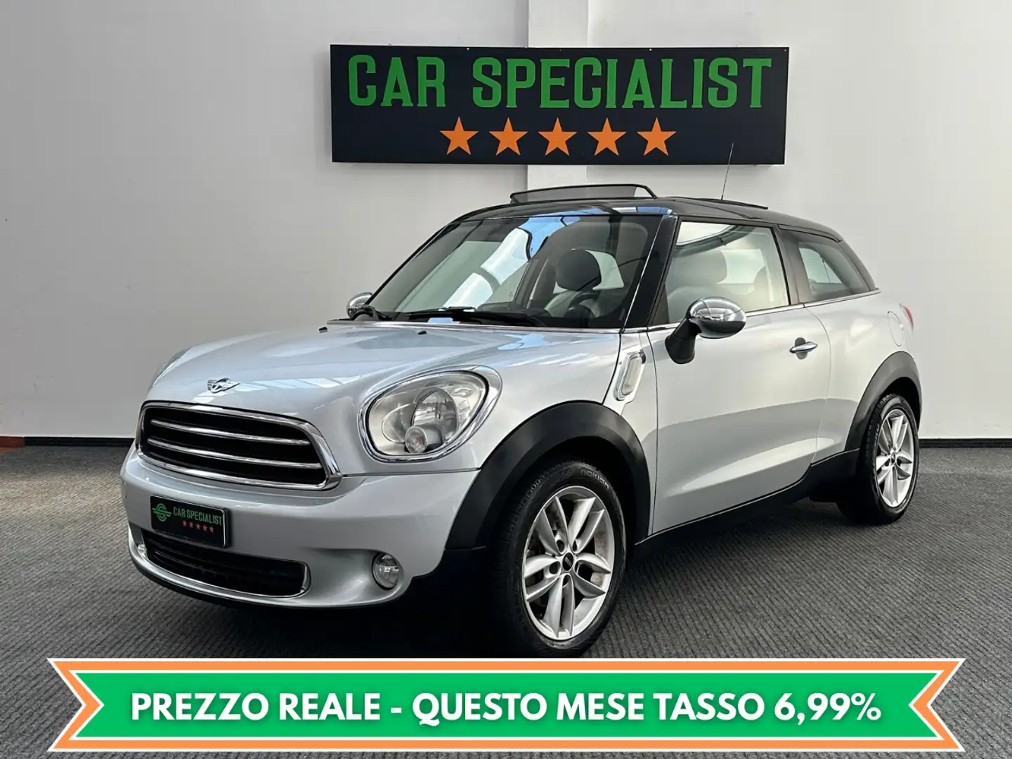 MINI Cooper Paceman 1.6 UNIPROP.|NEOPAT.|TETTO.APRIBILE|17' Silber - 1