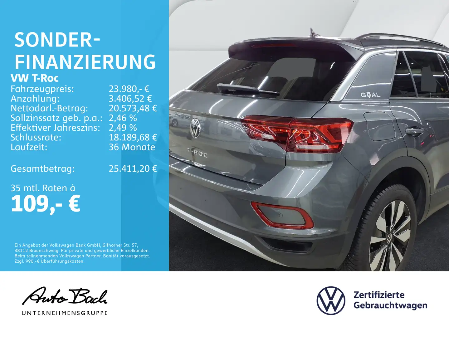 Volkswagen T-Roc Life 1.0TSI Navi LED ACC CarPlay EPH DAB Grau - 2