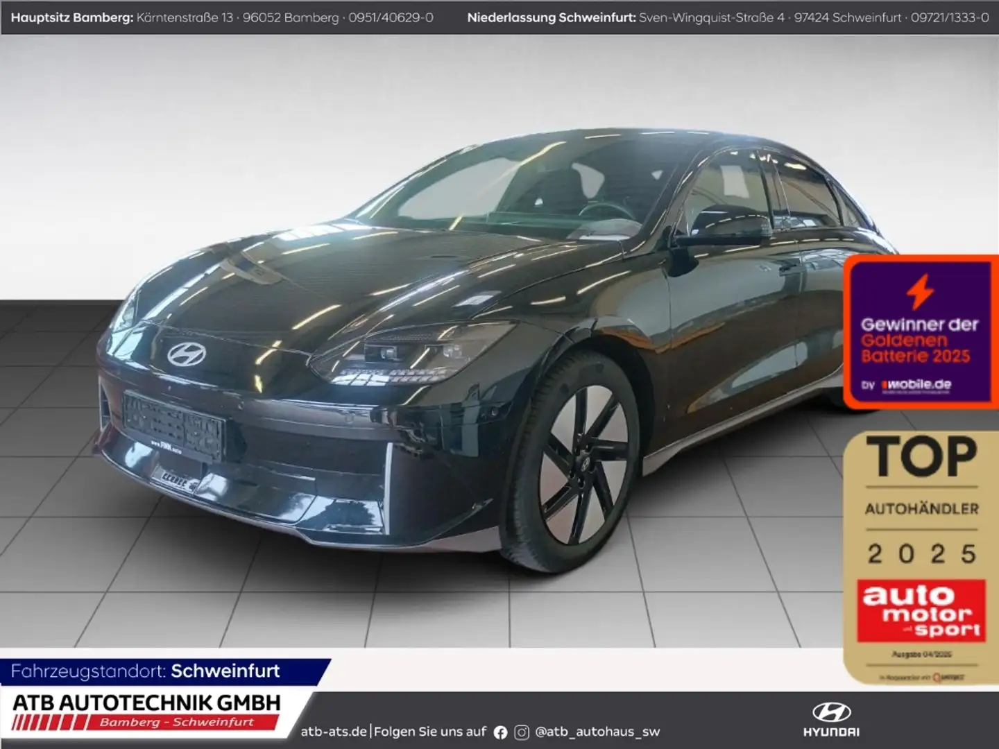 Hyundai IONIQ 6 77,4 kWh 4WD TECHNIQ Park-Paket HUD 360 Kamera Schwarz - 1