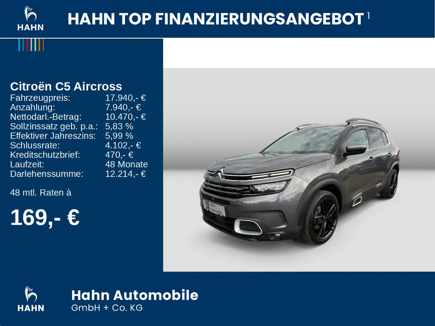 Citroen C5 Aircross 1.6 PureTech 180 Feel LED AHK CAM Grijs - 2