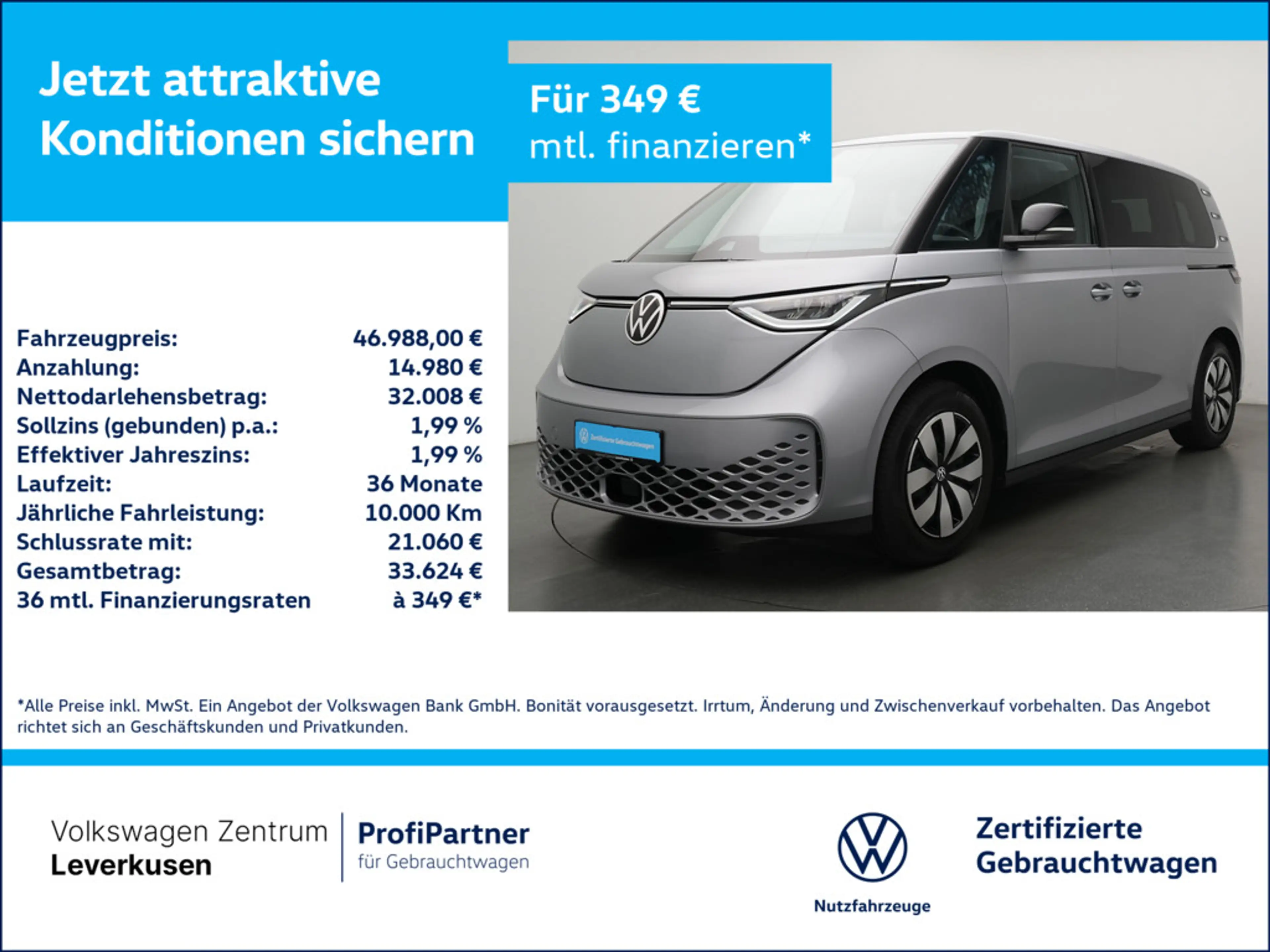 Volkswagen ID. Buzz Pro 6 SITZE ACC AHK NAVI LED SHZ PDC