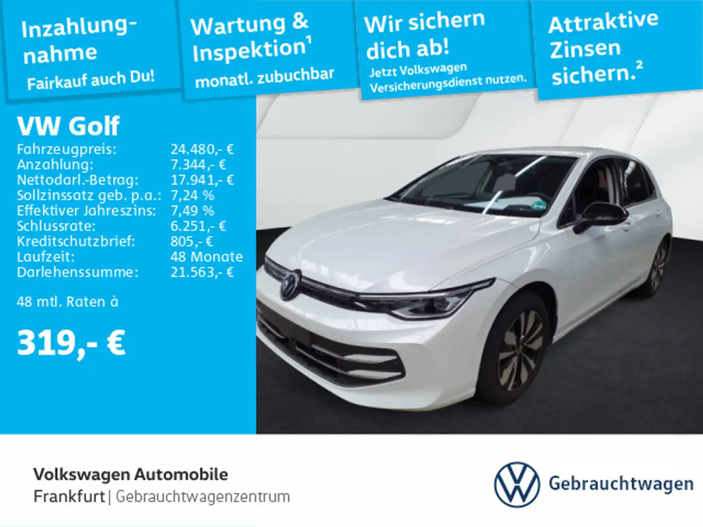 Volkswagen Golf VIII 1.5 TSI Goal Navi LEDPlus DAB+ FrontAs Wit - 1