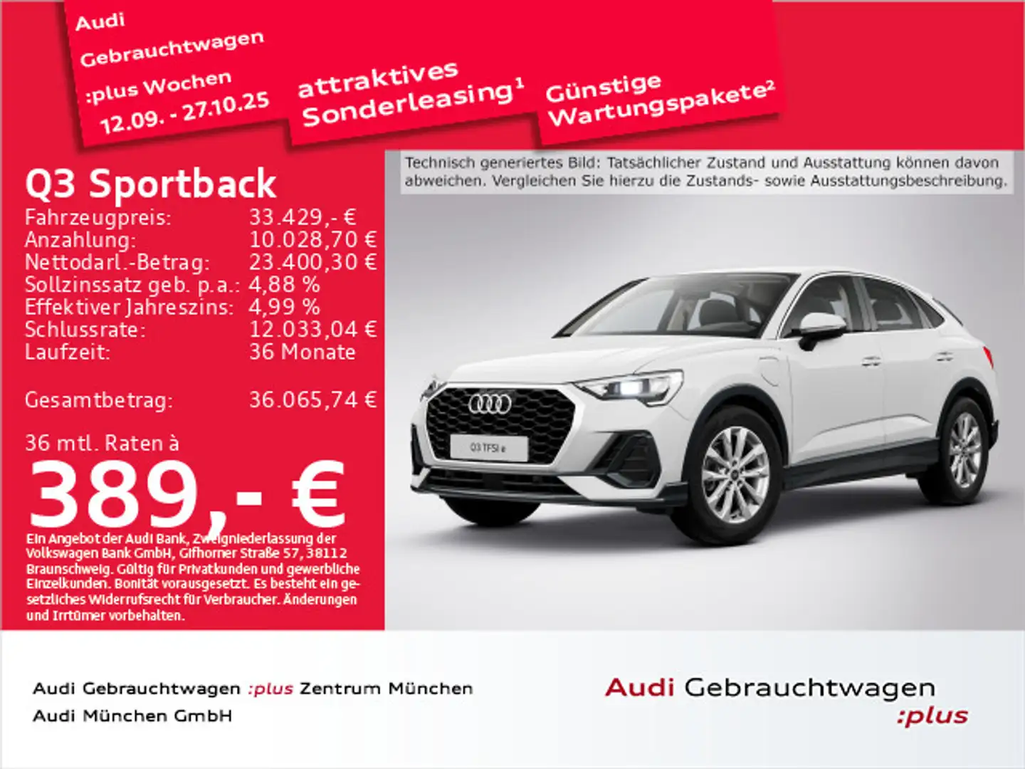 Audi Q3 45 TFSI e S tronic ACC/Navi+/Kamera Weiß - 1