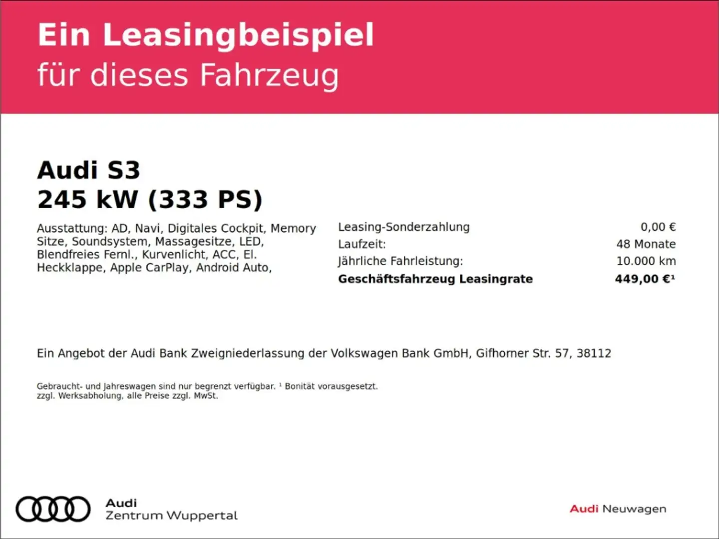 Audi S3 Limousine AD Navi digitales Cockpit Massagesitze L Groen - 2