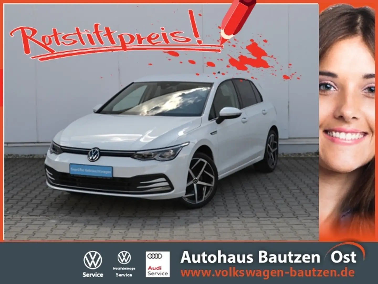 Volkswagen Golf VIII 1.5 TSI Style LED/18-ZOLL/NAVI-PRO+VZE/KOMFO Weiß - 1