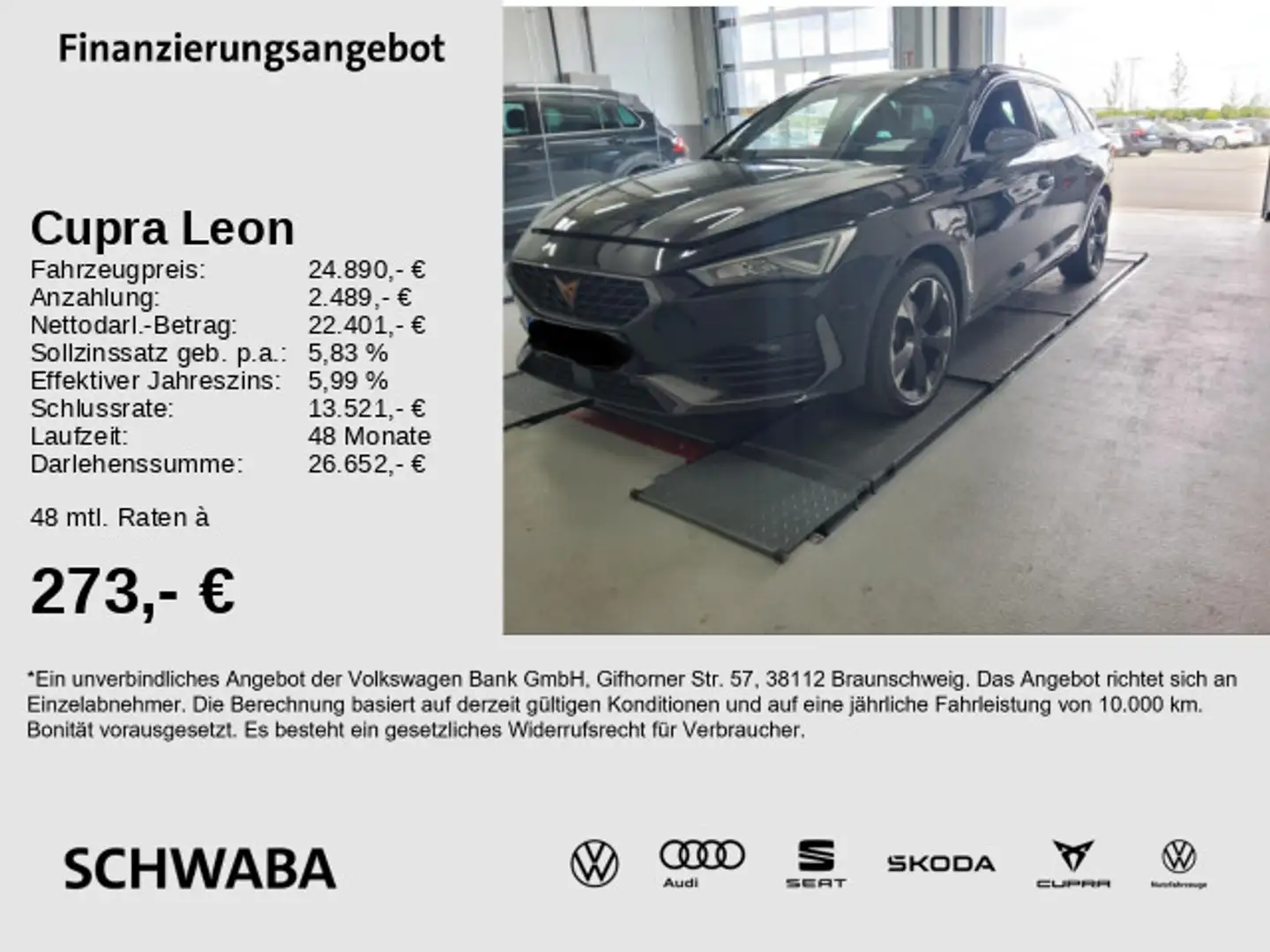 CUPRA Leon Sportstourer 1.4 eHybrid *ACC*NAV*KAM*18''* Schwarz - 1