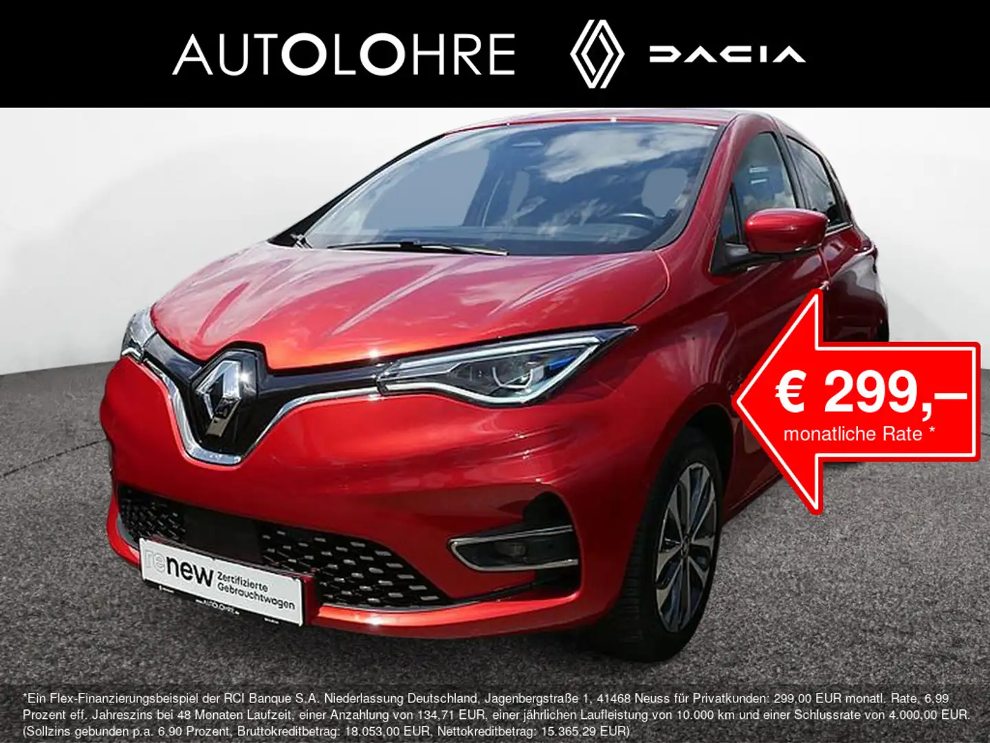 Renault ZOE Intens R135 Z.E.50 SHZ KAMERA NAVI LED Rot - 1