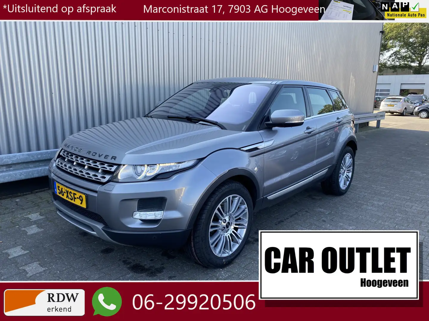 Land Rover Range Rover Evoque 2.2 SD4 4WD Prestige Leer, Clima, CC, PDC, Pano, X Gris - 1
