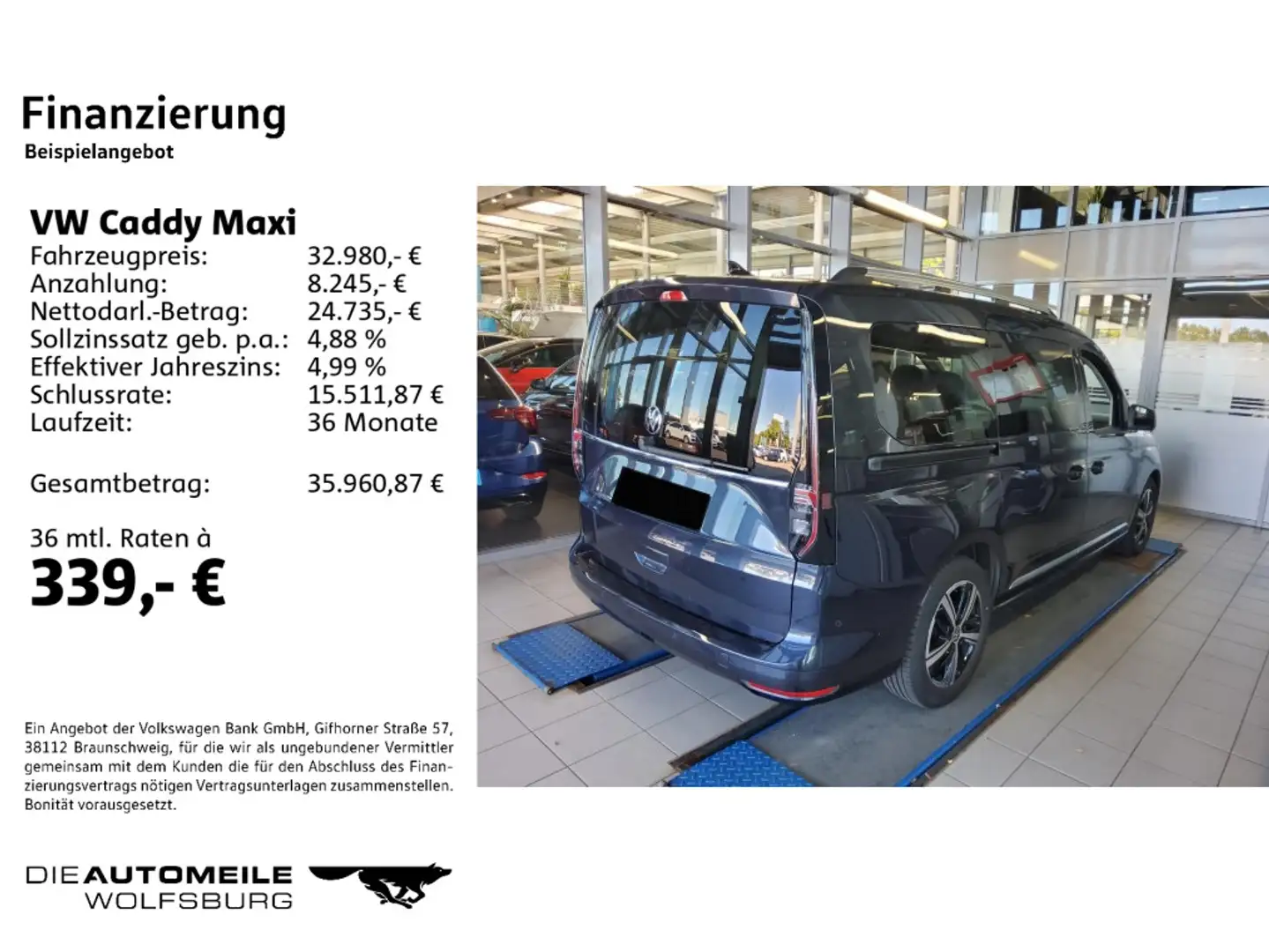 Volkswagen Caddy Kombi 1.5 TSI DSG Style AHK/Standhzg/ Blau - 2